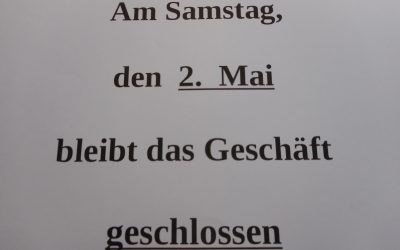 Am Samstag, den 2. Mai ….